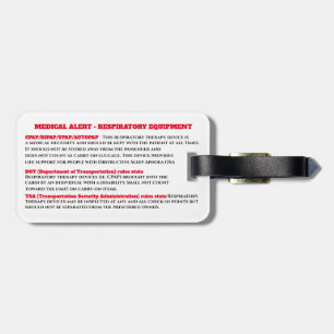 CPAP Bewusstseinsschlaf Apnoe Warnweg Gepäckanhänger