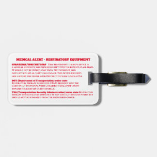 CPAP-Gesundheitszustand Fortsetzung der Reise Gepäckanhänger