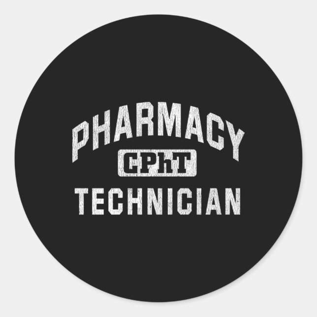 CPHT Certified Pharmacy Technician Runder Aufkleber (Vorderseite)