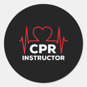 CPR-Lehrer-Shirt EKG Herzschlag-Grafik Frauen Runder Aufkleber