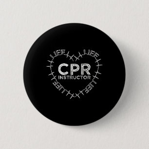 CPRR Instructor Rette Life Heart Beat Symbol Gift Button