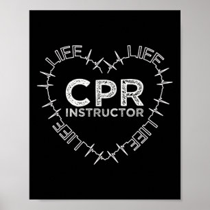 CPRR Instructor Rette Life Heart Beat Symbol Gift Poster