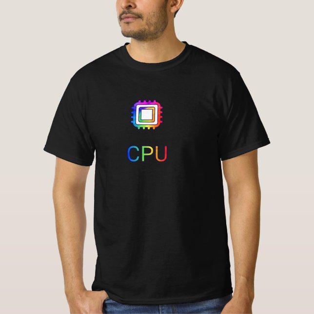 CPU CHIP COLOUR FULL Printed design Black T-shirt  (Vorderseite)