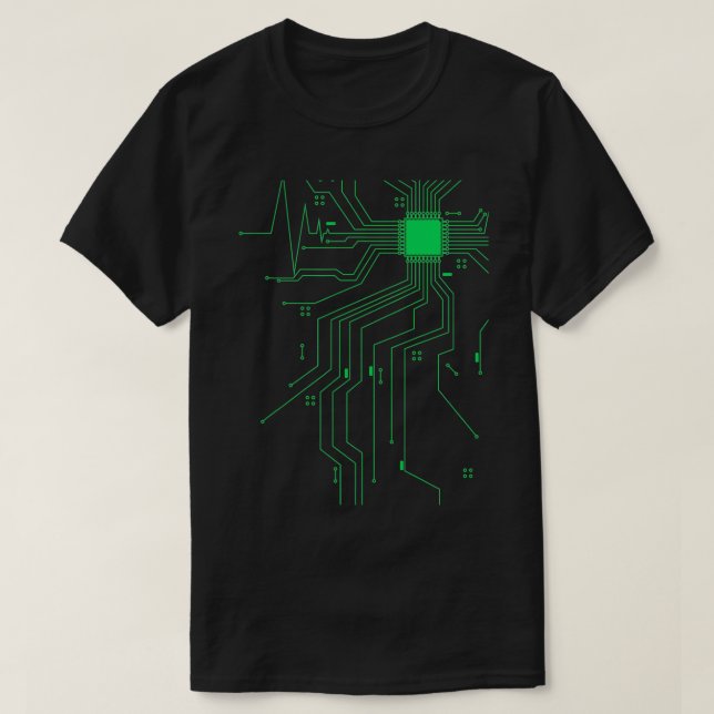 CPU Core Heartbeat Developer Hacker Coding T-Shirt (Design vorne)