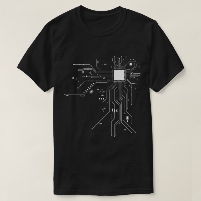 CPU Prozessor-Schaltplan Klassischer T - Shirt (Design vorne)