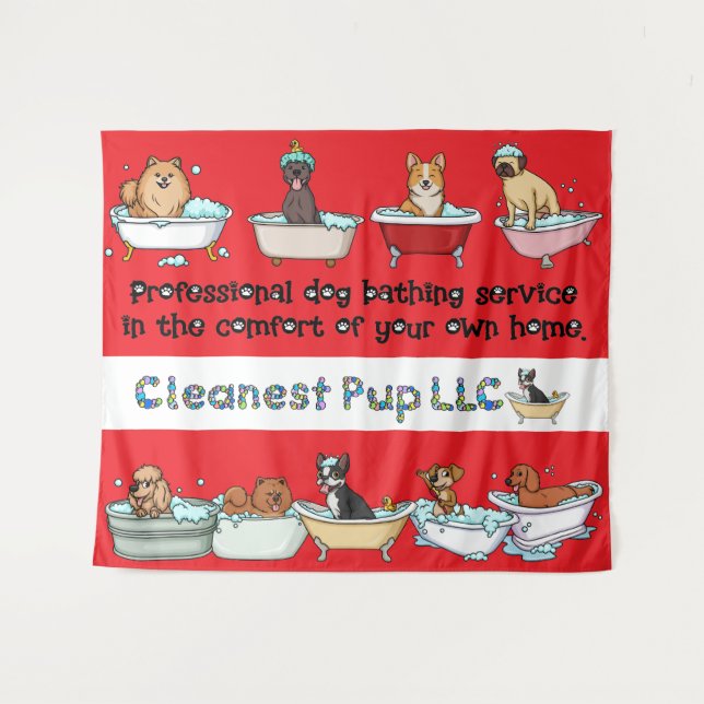 CPup Red Tapestry Wandteppich (Vorderseite (Horizontal))