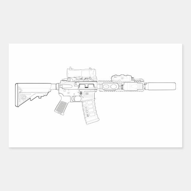 CQBR MK18 Mod 0 Rectangle Stickers (Vorderseite)