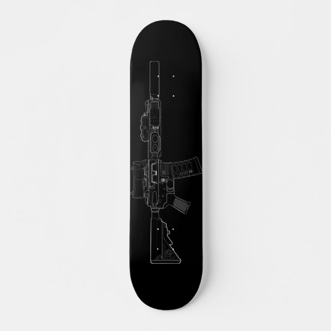 CQBR MK18 Mod 0 schwarzer Skateboard (Vorne)