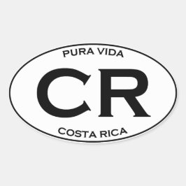 CR - Costa Rica Ovaler Aufkleber