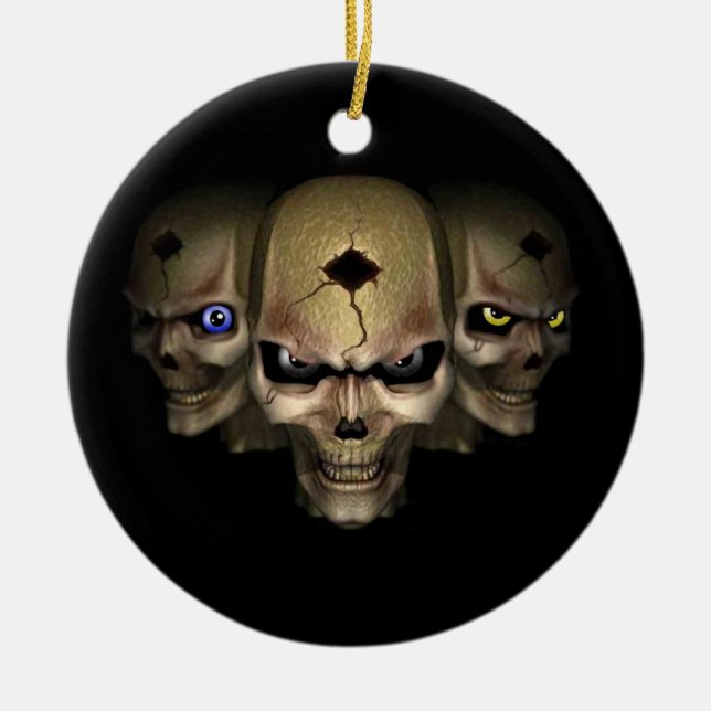 Cr�nes in den Fluoreszenzaugen - Keramik Ornament (Vorne)