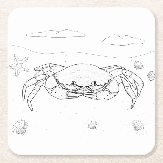 Crab Adult Coloring Paper Untersetzer (Vorderseite)