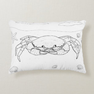 Crab Adult Coloring Pillow Zierkissen
