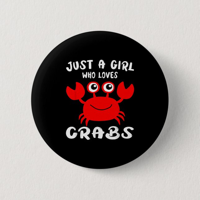 Crab Animal Lover Women Geschenk nur ein Mädchen,  Button (Vorderseite)