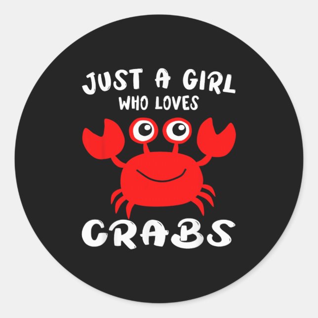 Crab Animal Lover Women Geschenk nur ein Mädchen,  Runder Aufkleber (Vorderseite)