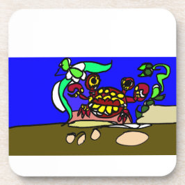 Crab art getränkeuntersetzer