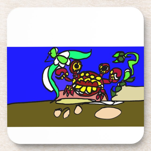 Crab art getränkeuntersetzer (Vorderseite)