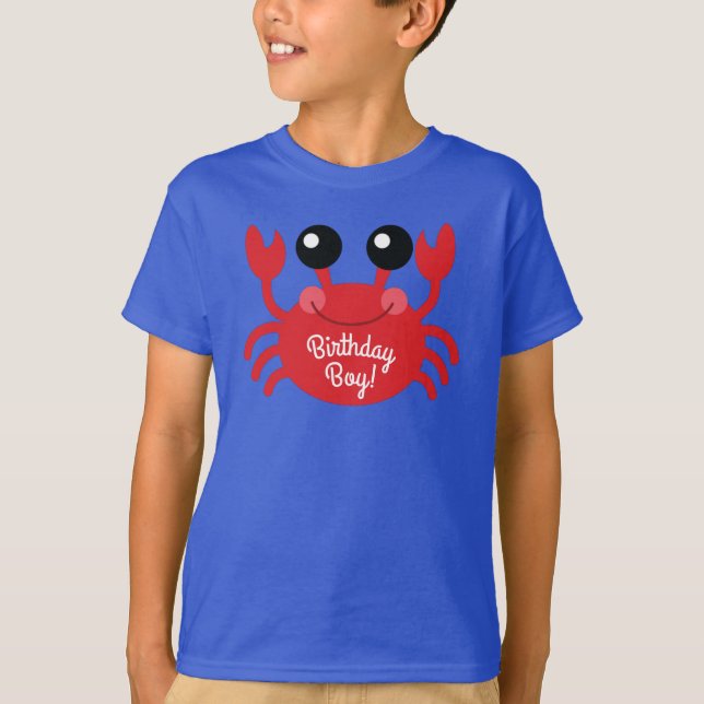 Crab Birthday Party Beach T-Shirt (Vorderseite)