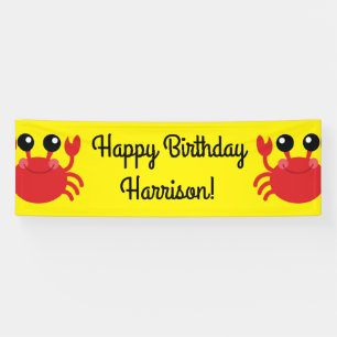 Crab Birthday Party Niedlich Cartoon Kinder Banner