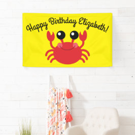 Crab Birthday Party Niedlich Cartoon Kinder Banner