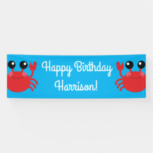 Crab Birthday Party Niedlich Cartoon Kinder Banner