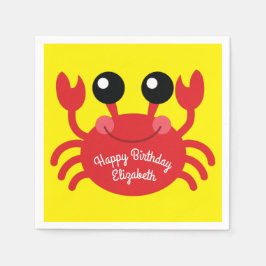 Crab Birthday Party Niedlich Cartoon Kinder Serviette