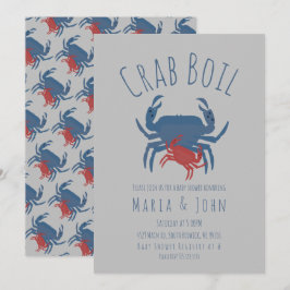 Crab Boil Party Baby Dusche Crawfish Grau Einladung