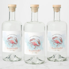 Crab Boil Seafood Summer Party Alkoholflaschenetikett