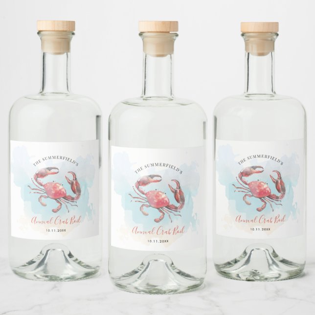 Crab Boil Seafood Summer Party Alkoholflaschenetikett (Flaschen)