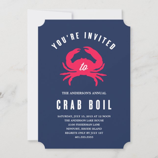Crab Boil | Sommerliche Party Einladung (Vorderseite)
