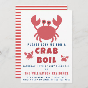 Crab Boil Sommerliches Party / 4. Juli Einladung