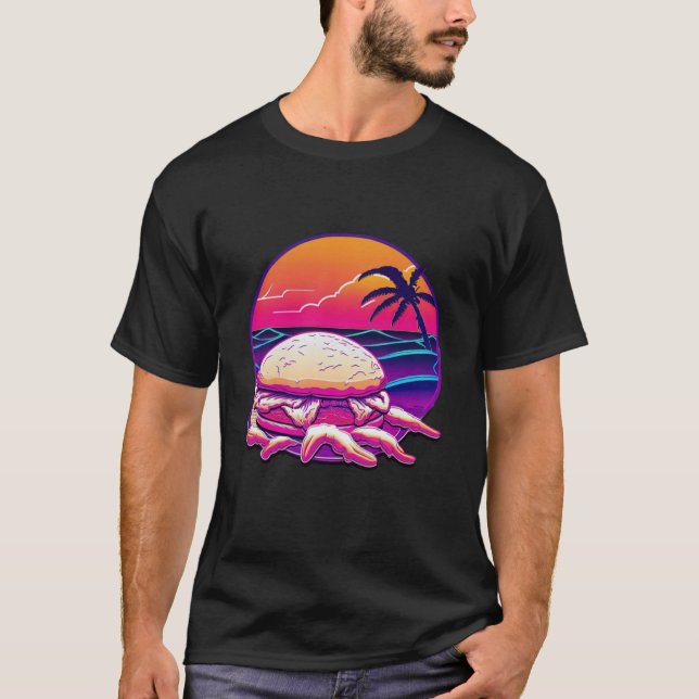 Crab Cakes Synthwave 80s Retrowave Aesthetic T-Shirt (Vorderseite)