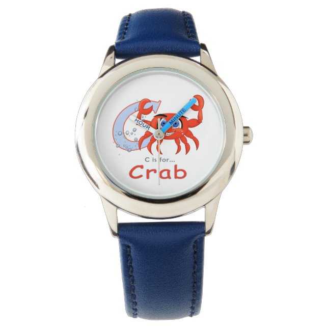 Crab-Cartoon-Abbildung Armbanduhr (Vorderseite)