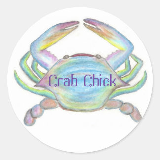 Crab Chick Designs, CrabChick Runder Aufkleber