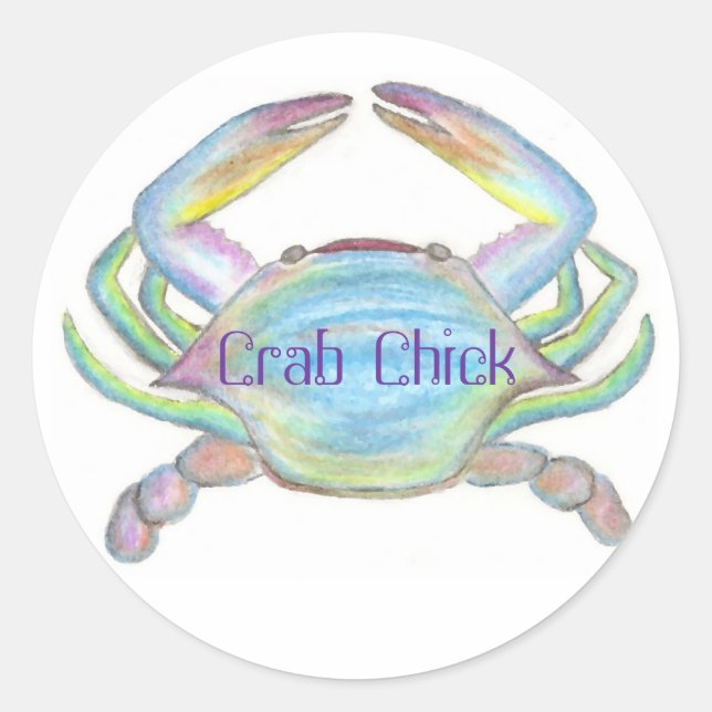 Crab Chick Designs, CrabChick Runder Aufkleber (Vorderseite)