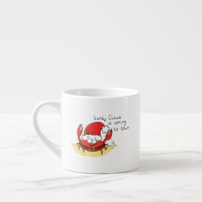 Crab Christmas Tropical Funny Espressotasse (Links)