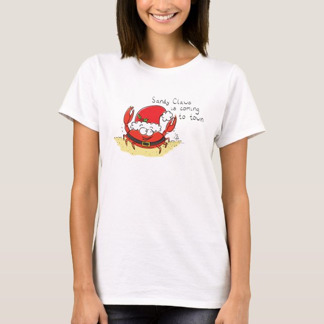 Crab Christmas Tropical Funny T-Shirt (Vorderseite)