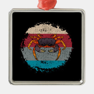Crab Crabbing Retro Ornament Aus Metall