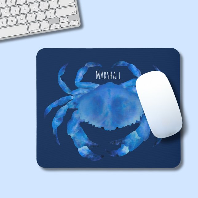 Crab Crustacean Beach Mousepad (blue crab mouse mat)