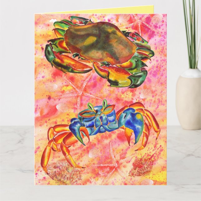 Crab Design jeder Anlass Grußkarte Karte (Vorderseite)