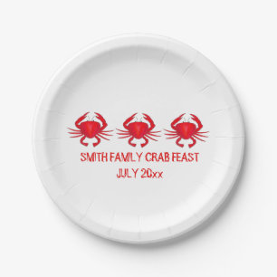 Crab Feast Red Crabs Personalisiert Plate Pappteller