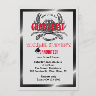 Crab Feeling Boil Abschluss Jegliche Feier Party Einladung