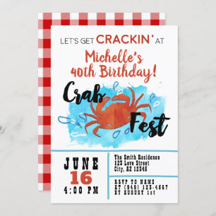 Crab Fest Boil Nautic Birthday Einladung