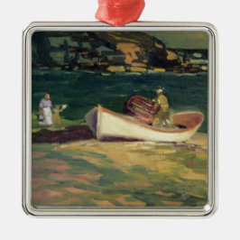 Crab Fisherman in Cape Elizabeth, Maine Ornament Aus Metall