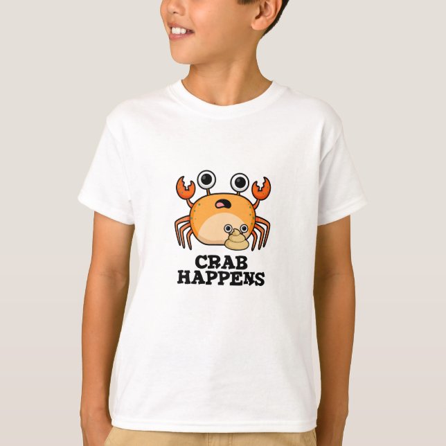Crab Happens Funny Animal Pub T-Shirt (Vorderseite)