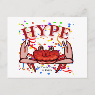 Crab Hype, MeWarriorFrau auf Twitch Postkarte