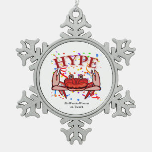 Crab Hype, MeWarriorFrau auf Twitch Schneeflocken Zinn-Ornament
