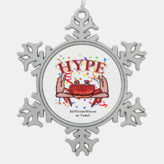Crab Hype, MeWarriorFrau auf Twitch Schneeflocken Zinn-Ornament