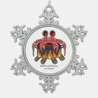 Crab in Pot, MeWarriorFrau auf Twitch Schneeflocken Zinn-Ornament
