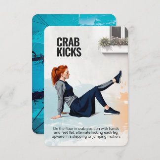 Crab Kicks Fitness Card with Blue Backing Save The Date