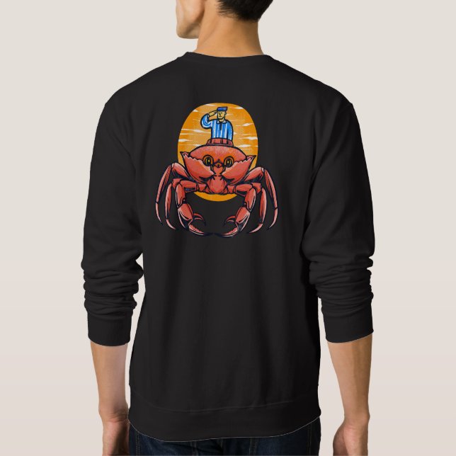 Crab Kingdom Guardian Fantasy Illustration Soft Co Sweatshirt (Rückseite)